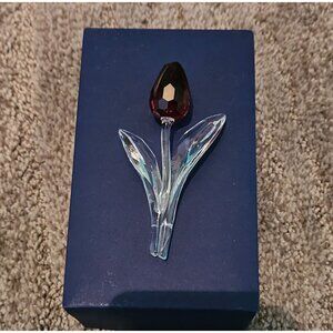 Swarovski Crystal Single Red Tulip with Original Box